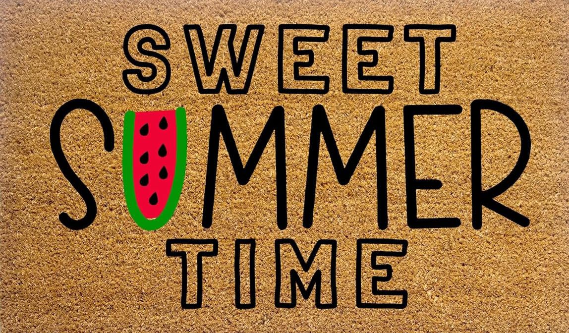 Wycieraczka 'Welcome Sweet Summer Time' arbuz zabawny dywanik wejściowy wewnątrz antypoślizgowe, zmywalna mata wejściowa na zewnątrz wycieraczki do kuchni, łazienki wystrój domu 16 * 24 cale/40