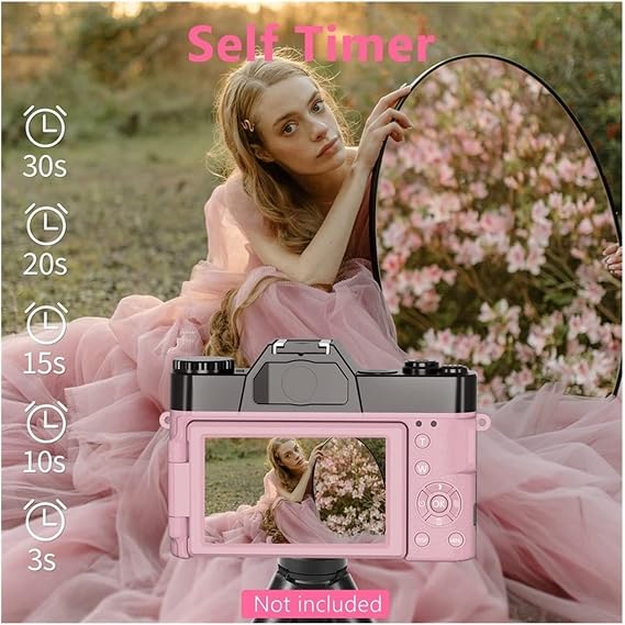 Vlogging Camera, 2 PCS 48MP Digital Photo Camera For Photography Flip Screen Selfile Camcorder 16X Zoom 4K Streaming Video Camera(128G TF CARD)