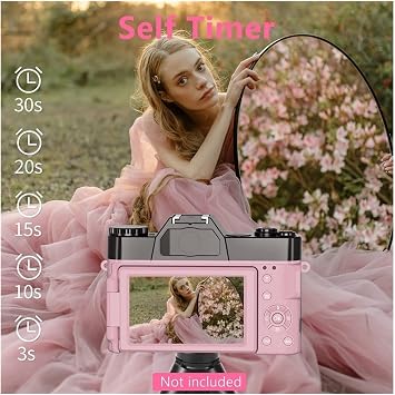 Vlogging Camera, 2 PCS 48MP Digital Photo Camera For Photography Flip Screen Selfile Camcorder 16X Zoom 4K Streaming Video Camera(128G TF CARD)