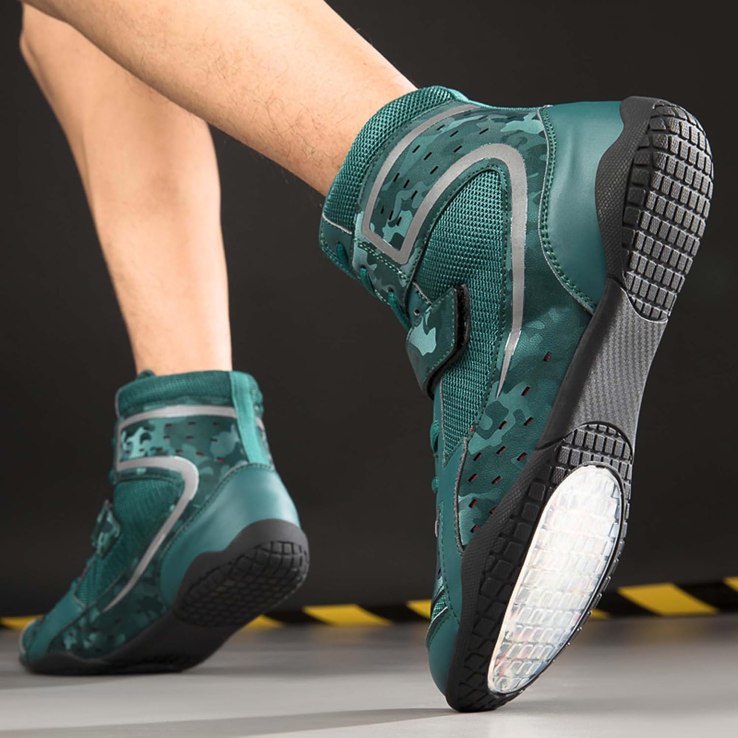 Non-Slip Pro Boxing Fighting Sneakers Lightweight Breathable Wrestling Sneakers Blue Boxing Shoes
