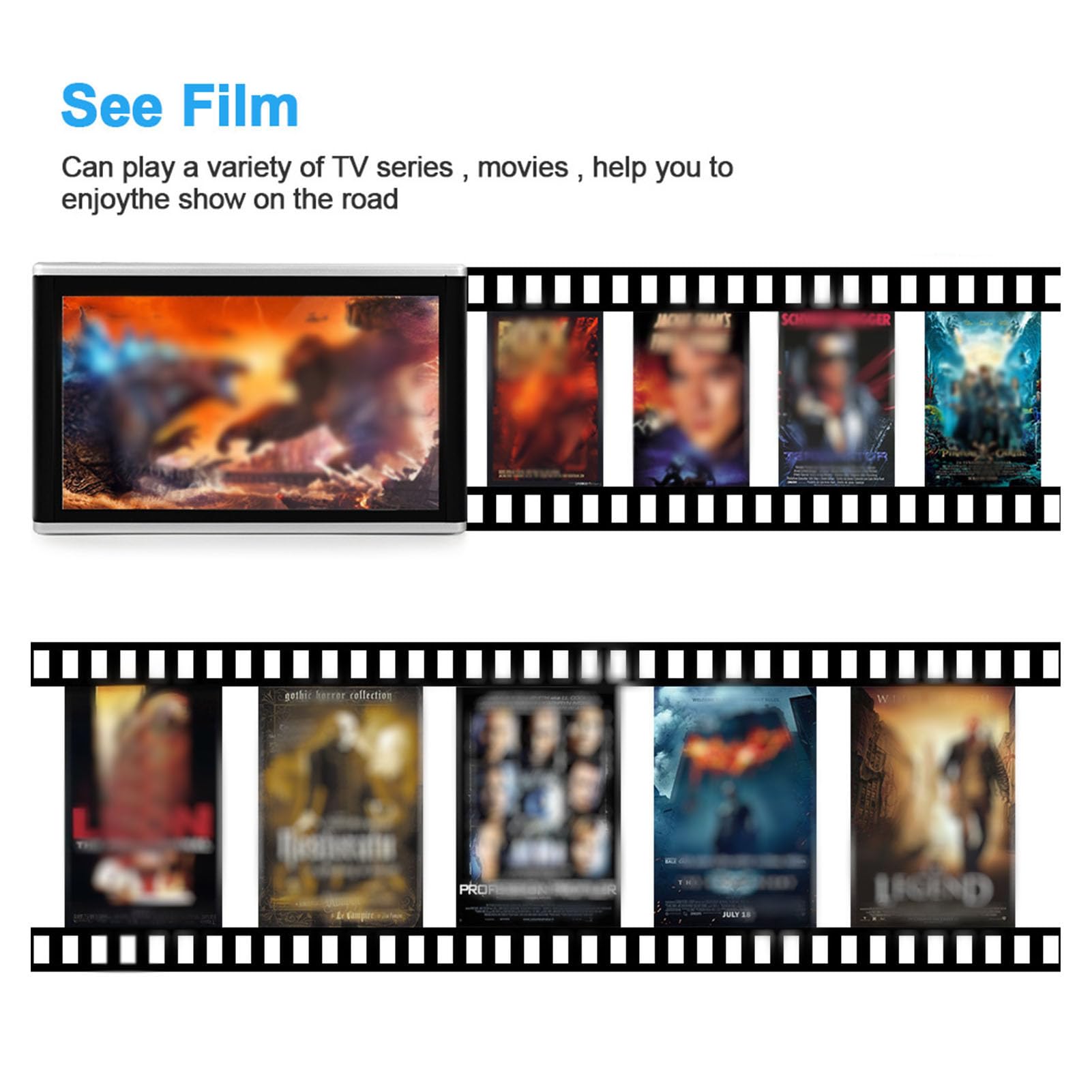 Pantalla Multimedia para Autom¨®vil, Reproductor de DVD para Reposacabezas para Conectar Tel¨¦fonos M¨®viles, Tabletas y Otros Dispositivos Inteligentes para Reproducir Videos,