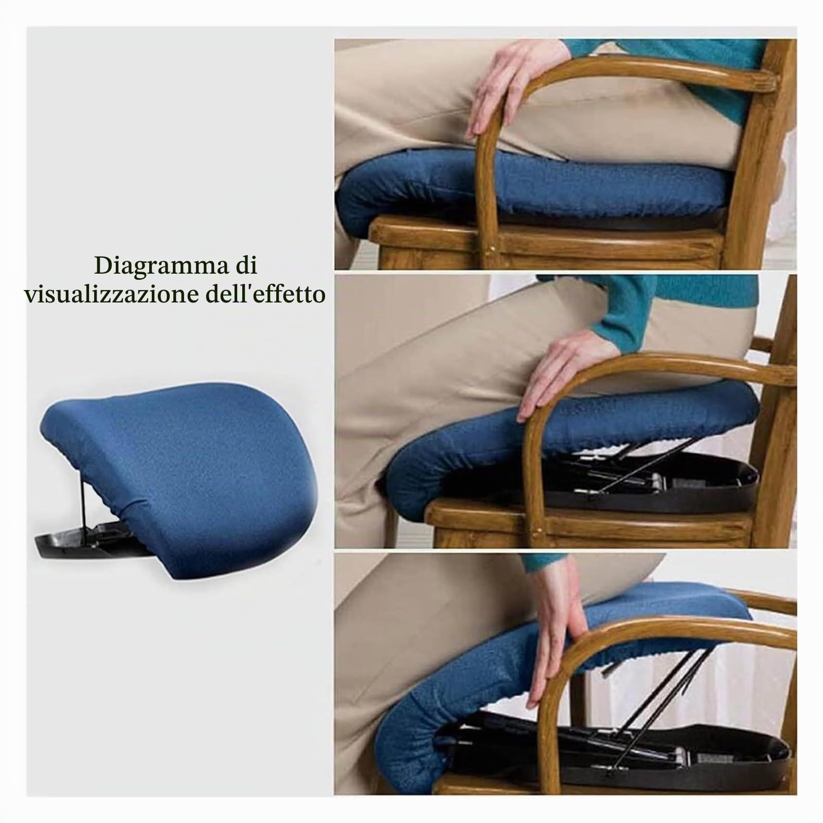 Cuscino Sollevatore Elettrico/Automatico per Anziani - Alzapersona da Divano con Telecomando, Portata 150 kg, Regalo Utile per Nonni