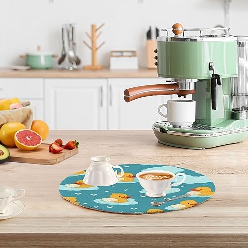 Miniatura 6 de 3 Pcs Extra Large Trivet Blue Green Ducks Clouds for Hot Pots and Pans 15in Cotton Thread Weave Heat Resistant Hotpads for Microwave Stove