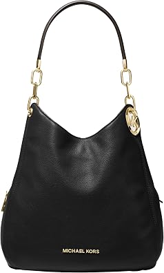Michael Kors Women LG Chain Shldr Tote Bag, Black, Large