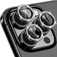 Vista 43 de Xfilm Protector de lente de cámara para iPhone 15 Pro/iPhone 15 Pro Max, anillo de diamante de metal individual brillante, dureza 9H, protector a