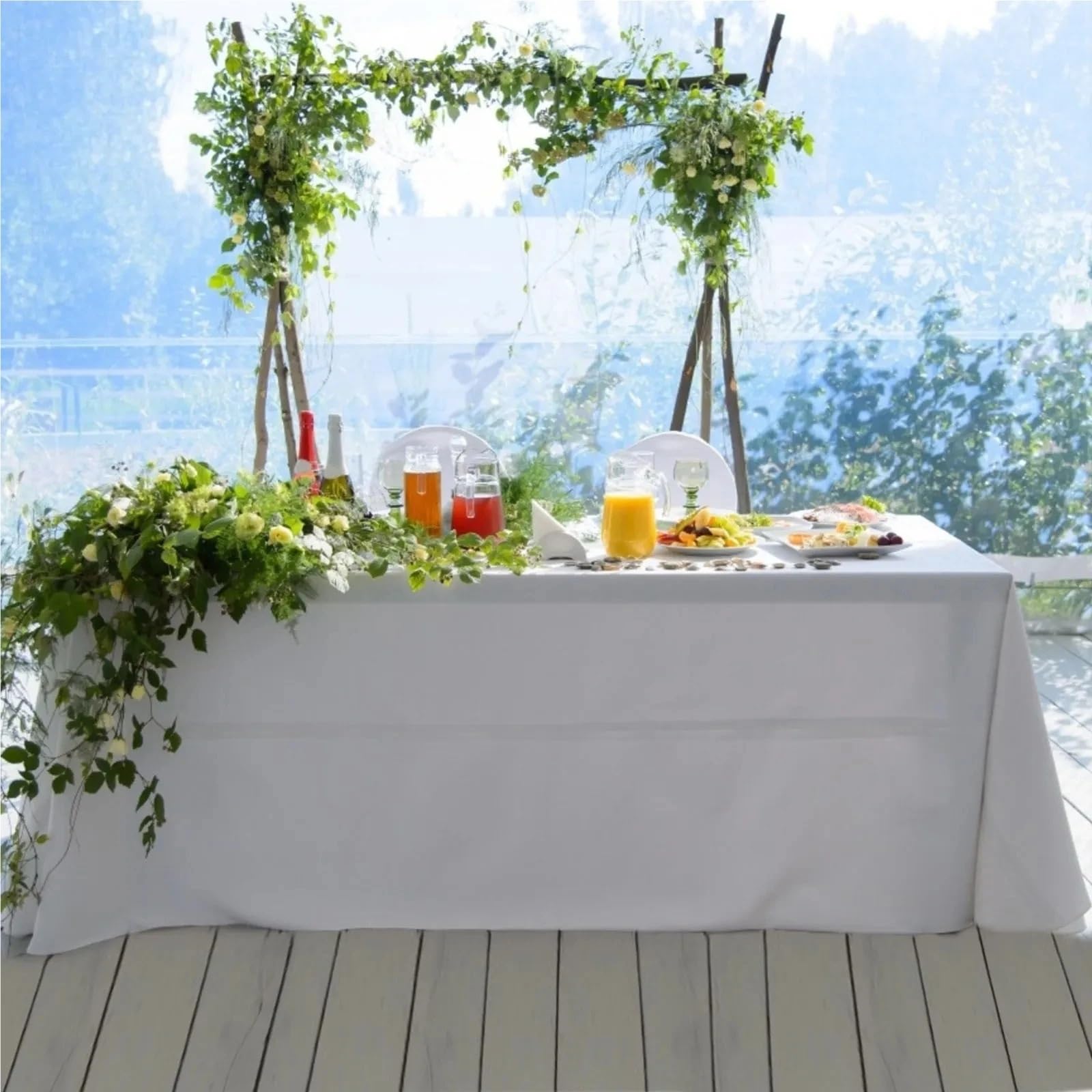 Mantel para Banquetes Mantel de satén for Mesa, Cubierta for cumpleaños, Boda, Banquete, Restaurante, Suministros for Fiestas, 2 uds(White,145x220cm)
