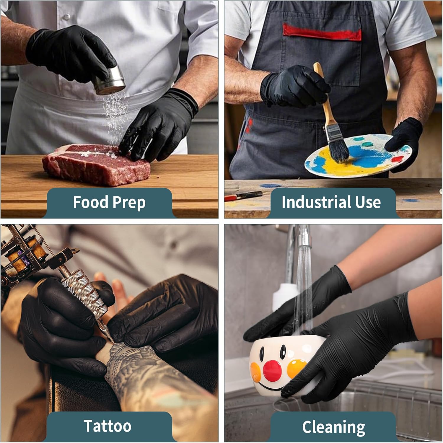 FINITEX Black Nitrile Disposable Medical Exam Gloves 5 mil Powder-free Latex-Free 1000 PCS Examination Glove - Image 8