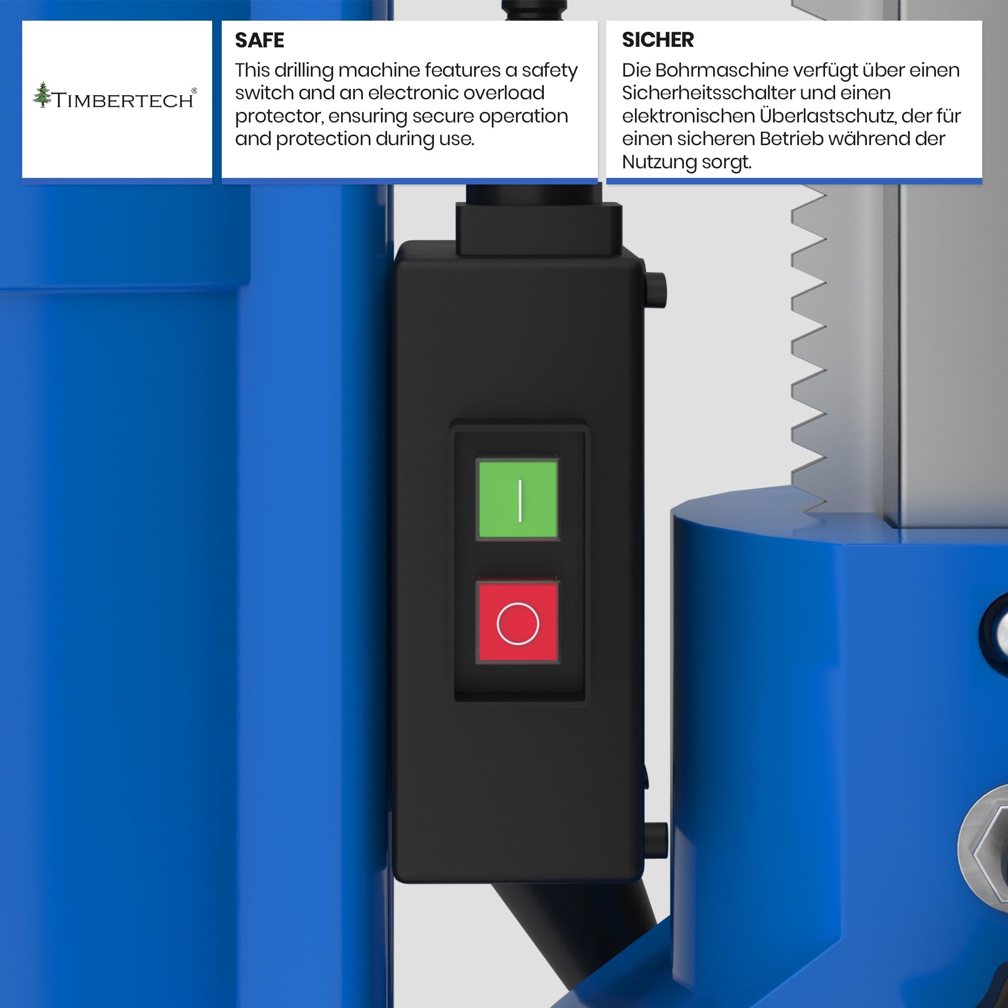 TIMBERTECH® Kernbohrgerät - mit Ständer, Ø Bohrung: ca. 15-205 mm, 3900 W, 580 U/min geeignet für Diamantbohrkronen - Kernbohrer, Kernbohrmaschine, Bohrmaschine für Nass und Trocken