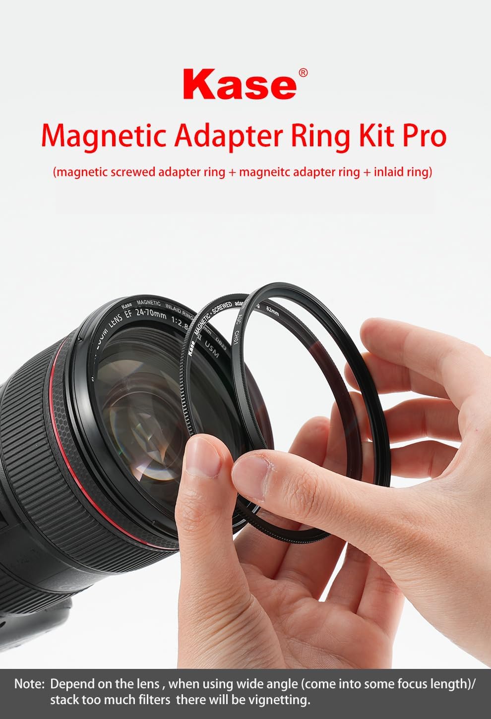 Kase 77mm IDIY Inlaid Adapter Kit Converts Conventional Screw-in Filter to Magnetic