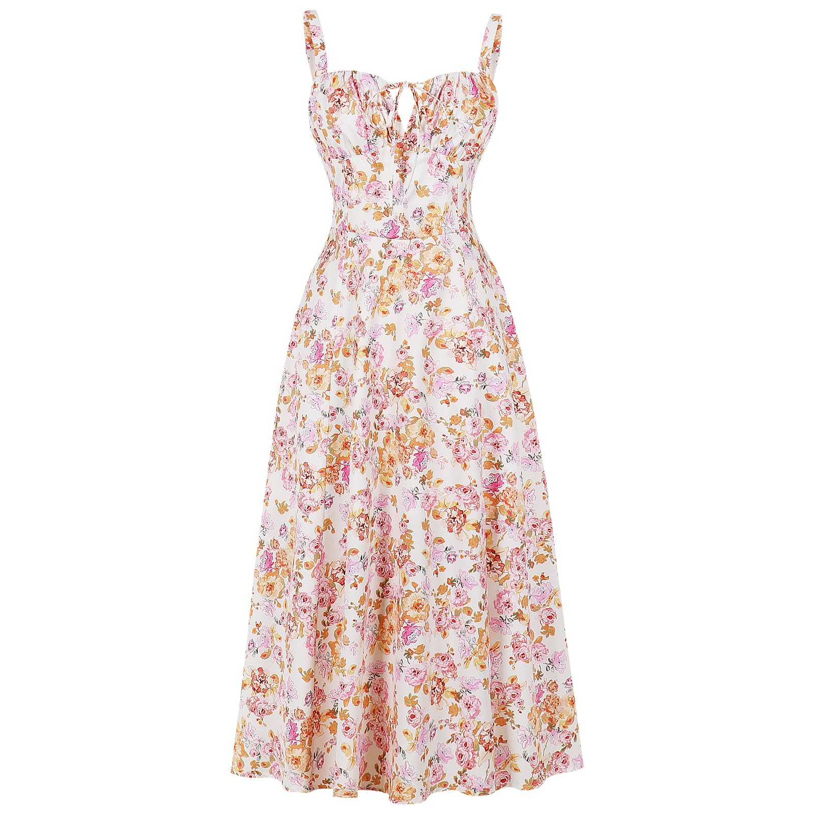 Women Floral Corset Dress 2026 Boho Midi Sundress Summer Dress