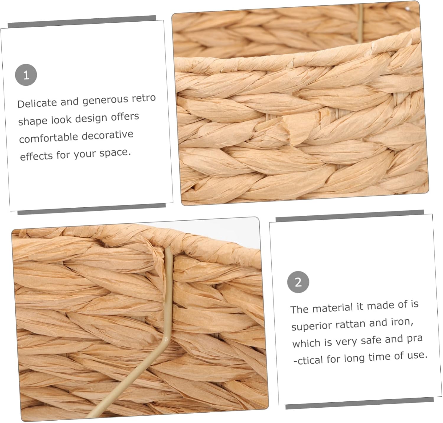 Gadpiparty Creative String Lampshade Hotel Lamp Shade for Ceiling Hanging Light Woven Design Easy to Use Versatile for Dining Room Living Room Kitchen Boho Decor