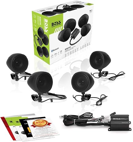 Miniatura 8 de BOSS AUDIO MCBK470B negro 1000W sistema de sonido para motocicletaATV con altavoces Bluetooth dos pares de altavoces impermeables de 3 pulgadas