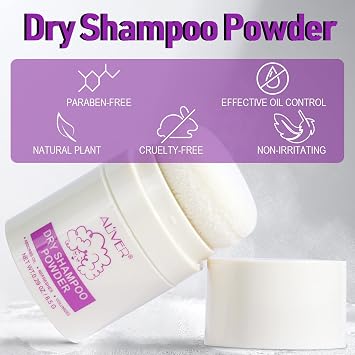 Dry Shampoo Powder with Biotin,Dry Shampoo for Brunette & Dark Hair,Strengthening & Volumizing,Absorbs Oil & Refreshes Non-aerosol,Travel size,Natural Ingredients,8.5g/0.3oz