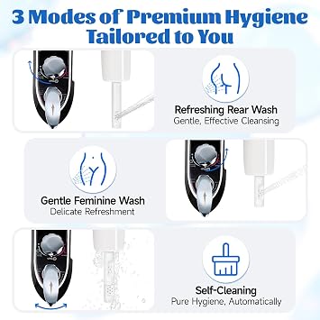 Bidet Attachment Hot Cold Water Non Electric Bidet Sprayer For Women | Warm Water Dual Nozzle Bidet Attachment for Toilet,Adjustable Flow with Bidet Hose for Feminine/Real Wash/ Self-Cleaning