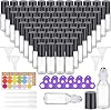 Easytle Essential Oil Roller Bottles 96 Pack 5ml Clear Glass Roller Bottles for Oils 384 Pieces Labels, 8 Opener, 16 Funnels, 16 Dropper Roll on Bottles with Stainless Steel Roller Balls and Caps