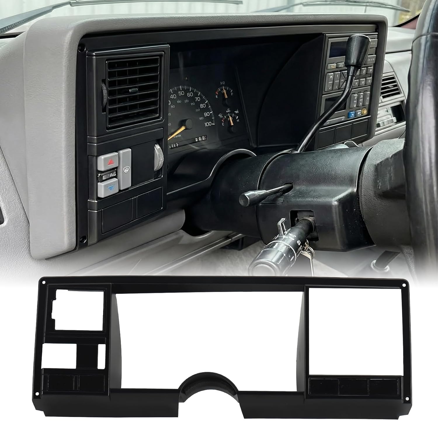 Speedometer Dash Bezel Trim Compatible with Chevy Silverado GMC Sierra C/K 1500 2500 3500 PickupTruck 1988 1989 1990 1991 1992 1993 1994