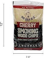 Vista 2 de Mr Bar-B-Q Chips de Madera de Cerezo para Ahumar, Virutas de Madera 100% Natural para Ahumadores, Funciona con Ahumador, Gas, Parrilla Eléctrica