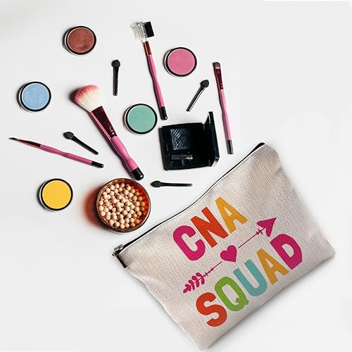 Miniatura 5 de Bolsa de maquillaje rosa con certificación CNA para asistente de enfermería, bolsas de cosméticos de viaje para mujeres y niñas, bolsas de