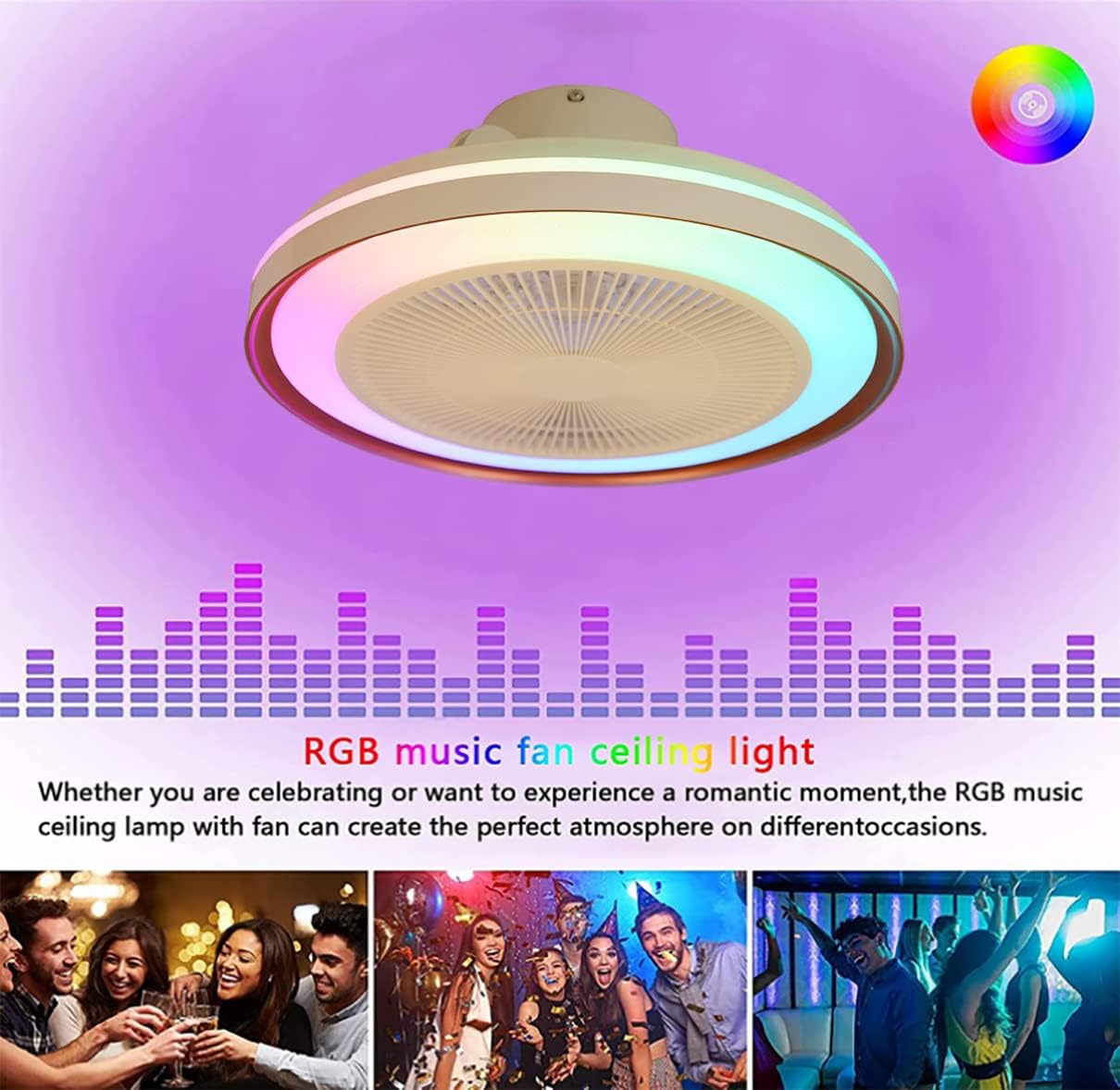 YUEGOO Ceiling Fans with Lamps,Ceiling Fans with Lights and Remote with Bedroom Silent Mute Ceiling Fan with Led Light App Cheap Dimmable Modern 60W Ceiling Fans with Lights