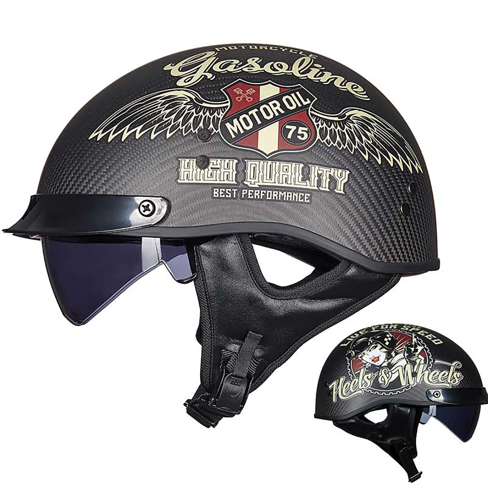 Casque de moto demi-casque ouvert pour trajets quotidiens en scooter