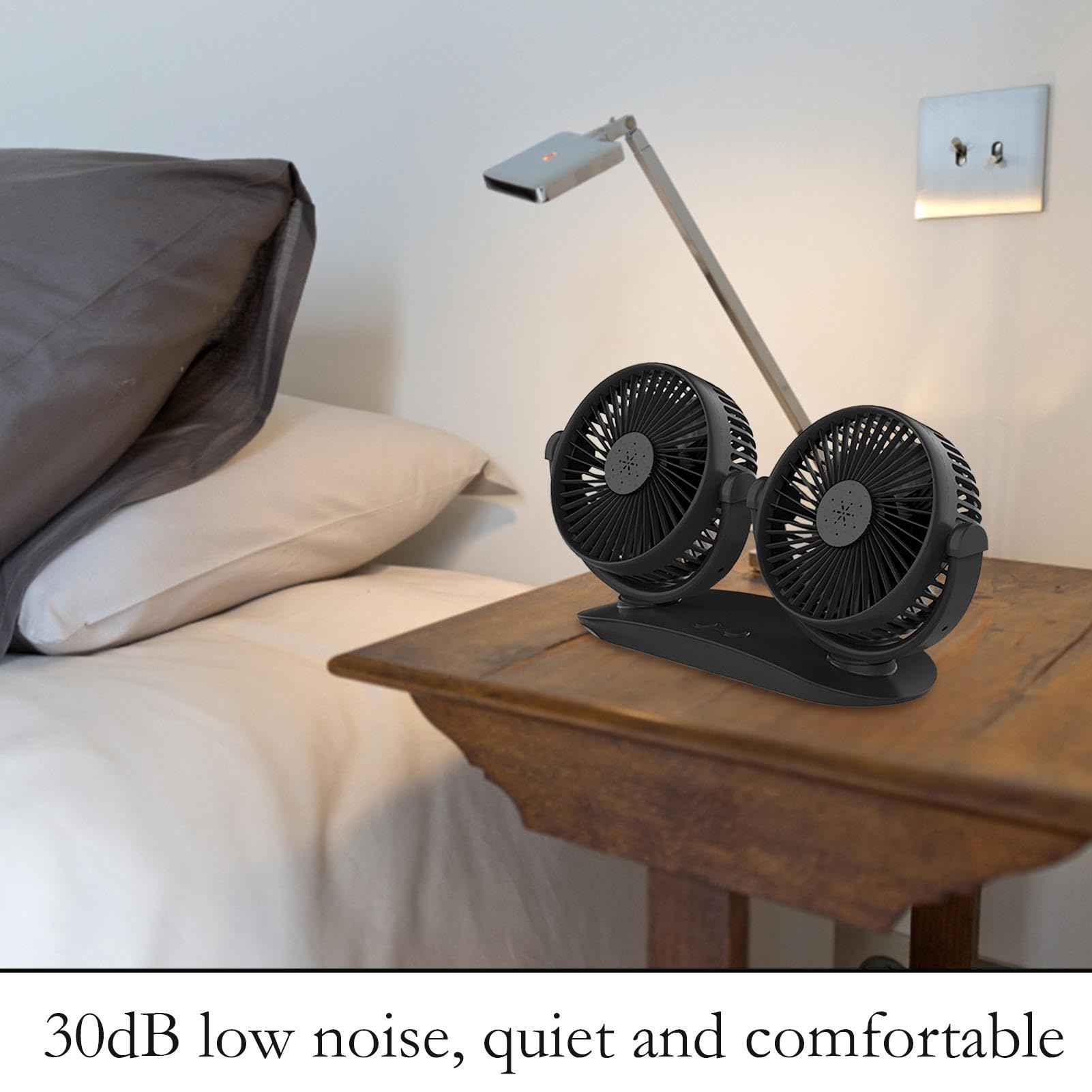 Ventilatore Per Auto A Doppia Testa - Scrivania USB Da 529 G | Circolatore D'aria Con Forte Con Rotazione A 360 Gradi Per Cruscotto Dispositivo Di Raffreddamento Per Viaggi Sul Posto D