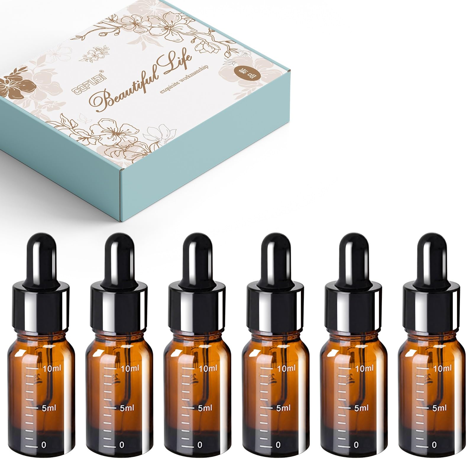 遮光瓶 スポイト付き 10ml 6本入 精油ボトル 詰め替え容器 Amazon.co.jp: スポイトボトル 10ml 6本セット 茶色遮光瓶 ガラス