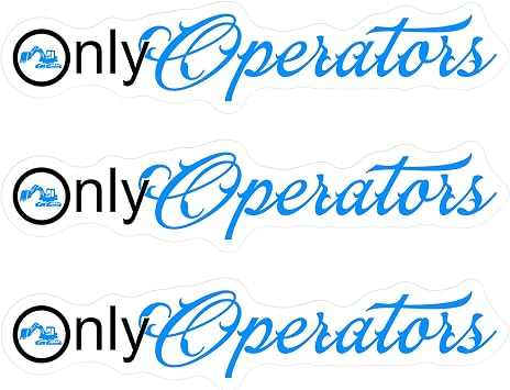 Set 3PCS - Only Operators Sticker Blue Collar Decal Hard Hat Fans 2" Water Assistant, Vinyl Waterproof Die-Cut Sticker for Laptop, Water Bottle, Hard Hat, Helmet, Car, Phone 2 inches
