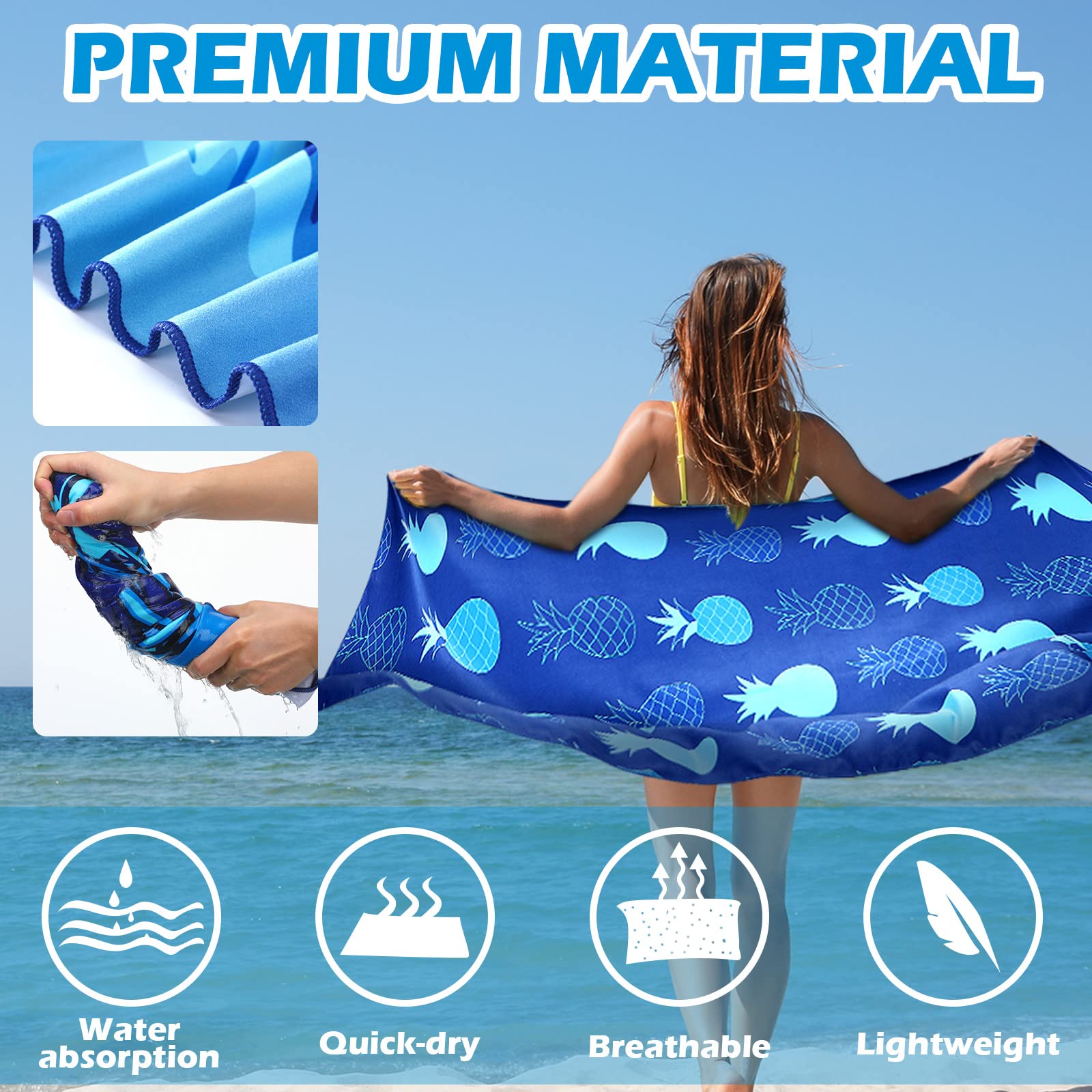 Needhep Quick Dry Towel For Swimmers Pool,Beach Towel Sandproof, Thick - View #5