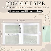 Vista 3 de Eaasty Paquete de 2 portatarjetas de índice de 3 x 5 pulgadas, 320 tarjetas, carpeta transparente para tarjetas, tarjetas de notas y fundas