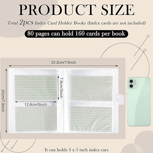 Miniatura 10 de 2 portatarjetas de índice de plástico transparente, organizador de 80 páginas, capacidad para 160 tarjetas, protector de almacenamiento portátil de