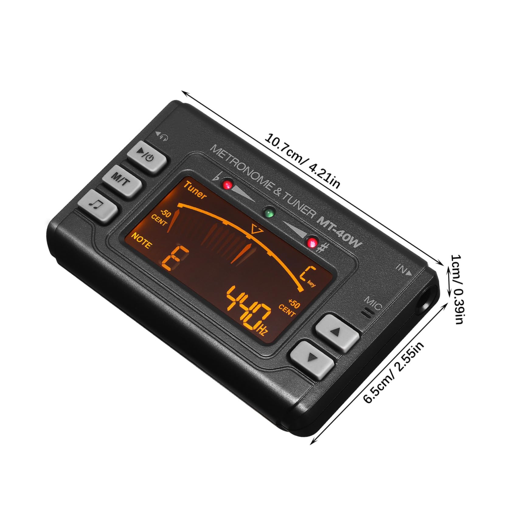 Afinador de Clip para Instrumentos Pantalla LED de Alta Precisión | Cuerpo de Abs, Ajuste para Instrumento de Viento, Uso en Afinación Musical, Accesorio Compacto