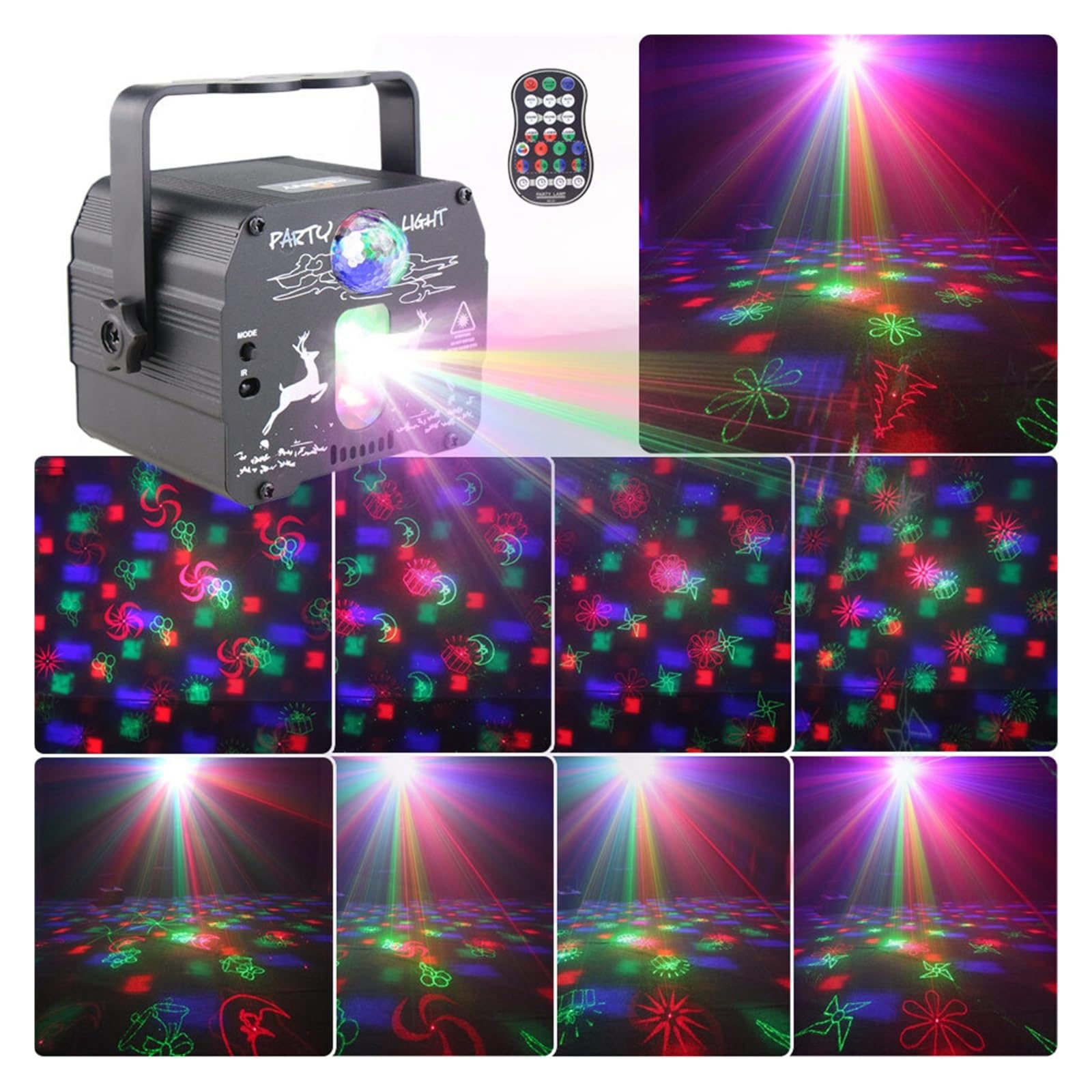 60 wzorów baterii oświetlenie dyskotekowe DJ Party R & G projektor RGB LED magiczna kula Bar sala taneczna efekt sceniczny lampa USB F2N6 Na imprezy i do klubów