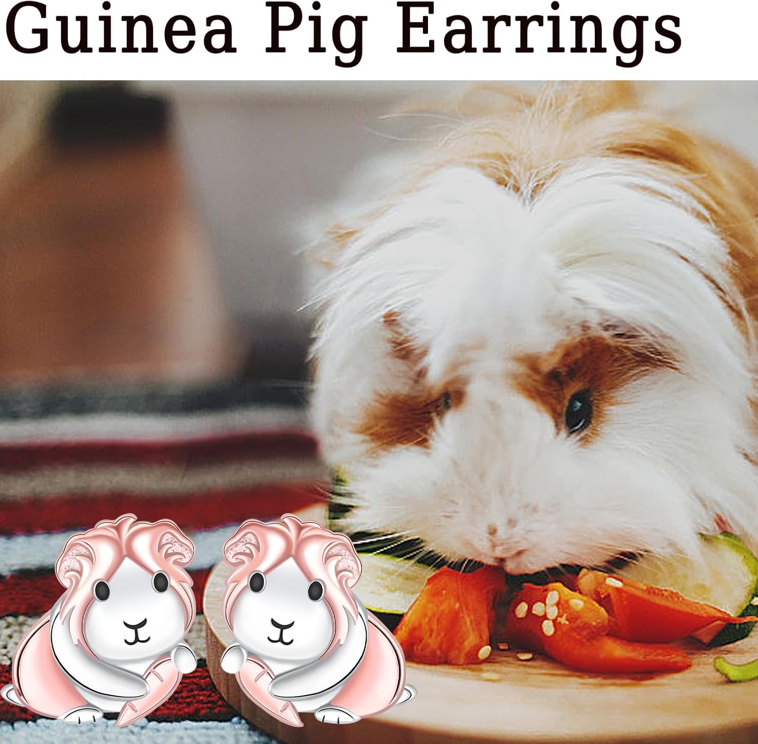 Guinea Pig Earrings for Women - 925 Sterling Silver Cute Animal Stud Earrings for Guinea Pig Lovers Dainty Pet Lover Jewelry Unique Animal Gift for Birthday Funny Zoo Jewelry - Image 5