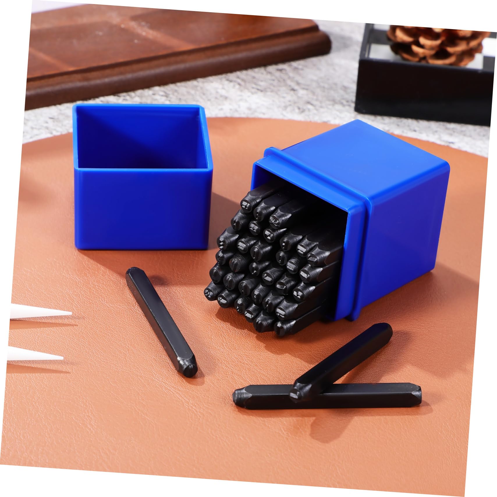 SHINEOFI Stamp Puncher de Punzón de Metal para Estampación Sellos de Marcado de Números y Sello Metálico Letras en Acero al Carbono para Talleres y Joyería