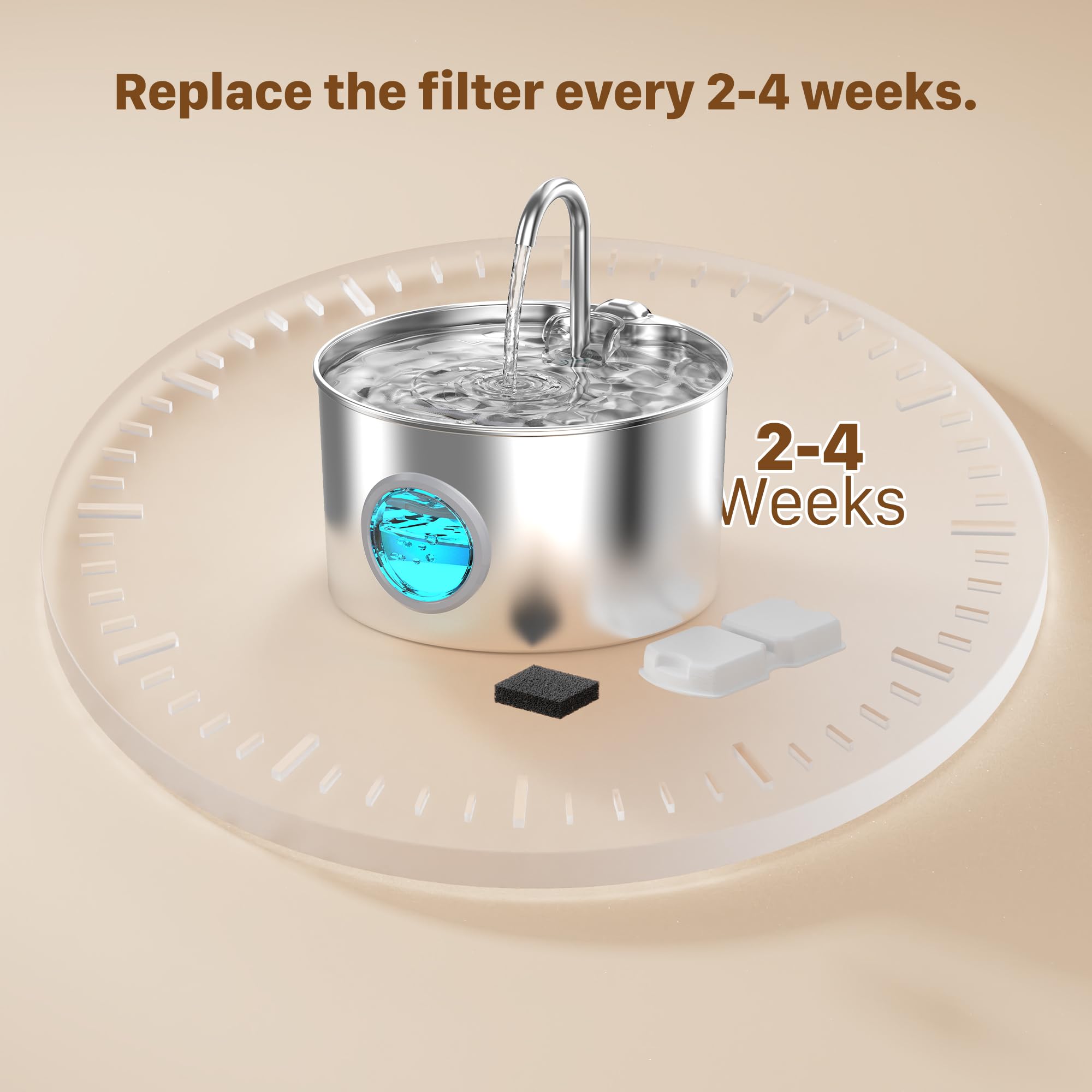 Fontanella per Gatti 12 Filtro: 6 Filtri a Carbone + 6 Filtri in Schiuma - Filtrazione Multipla - Esaltazione del Gusto - Adatto per GIOTOHUN Fontana per Gatti Acciaio Inox