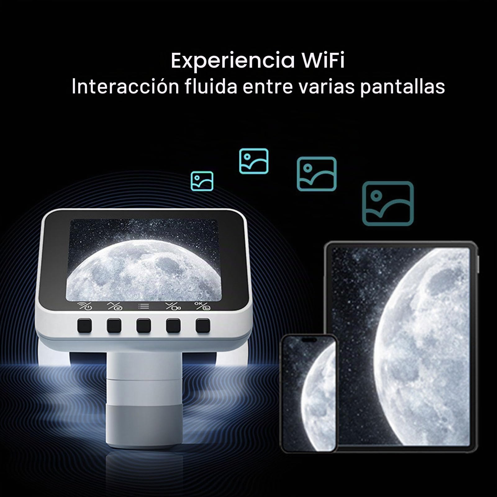 Astronomy WiFi Telescope Camera Eyepiec, E Ocular Electrónico Inalámbrico E con Pantalla HD de 2.8 Pulgadas de 1080p para Astrofotografía Observando Aves
