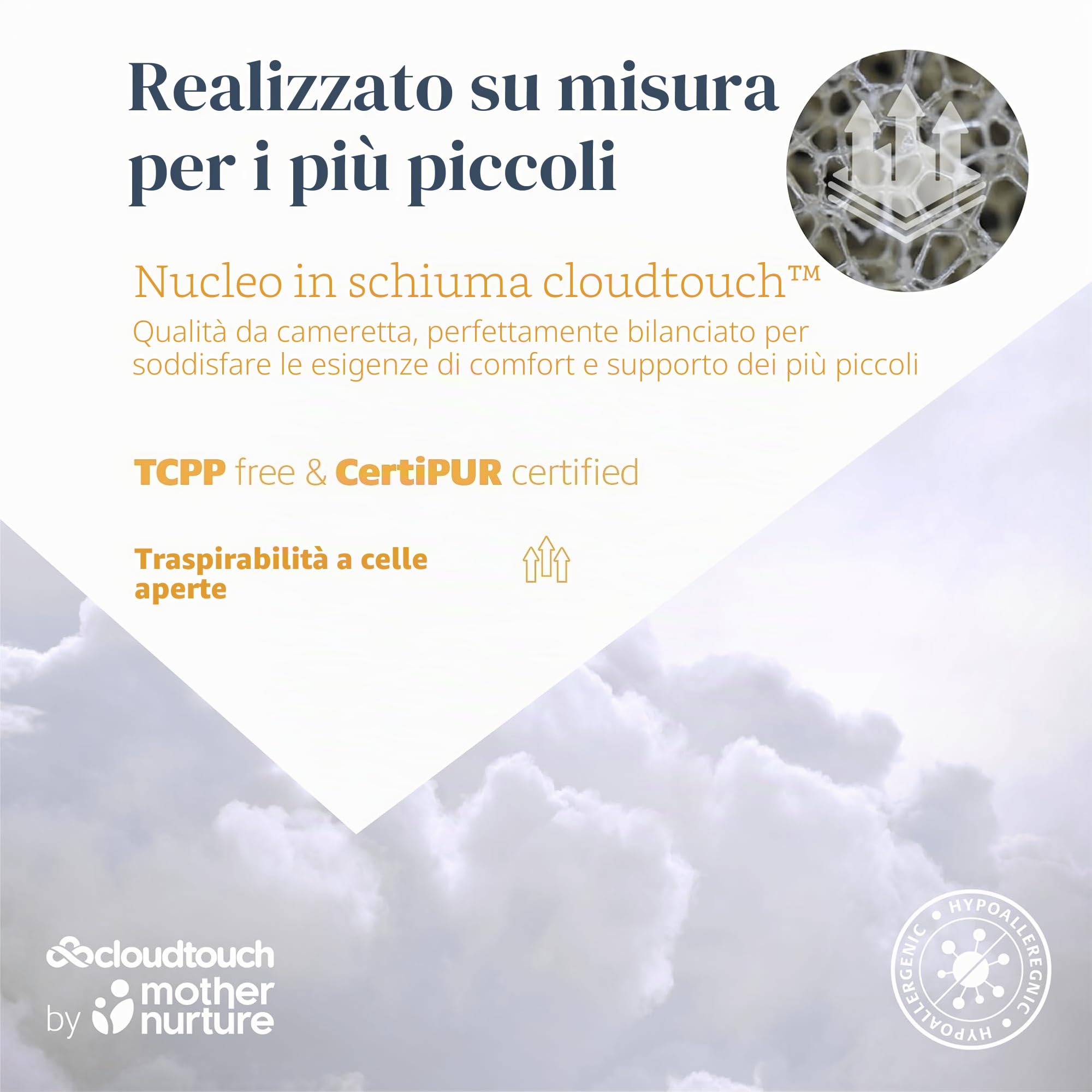 Mother Nurture Materasso Premium per culla, 80 x 40 x 3 cm, adatto per Snuzpod3, 80 x 44 x 3 cm, schiuma