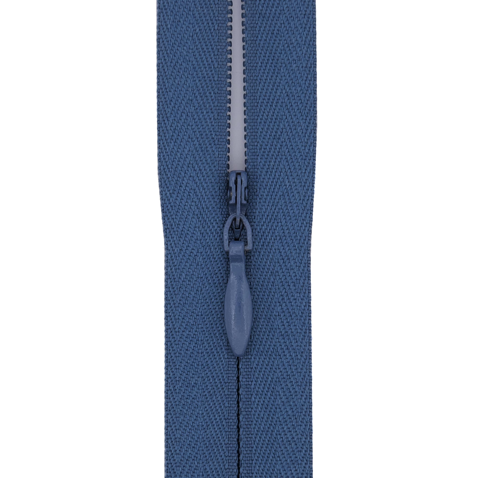 #3 Woven Tape Invisible Zip (Close End), 9 inch (23cm) for Skirts, Dress Side-Seams & Small Lumbar Cushions - Professional Nylon Coil Zips for Sewing & Dressmaking - 1 Zip (Dusty Denim Blue)