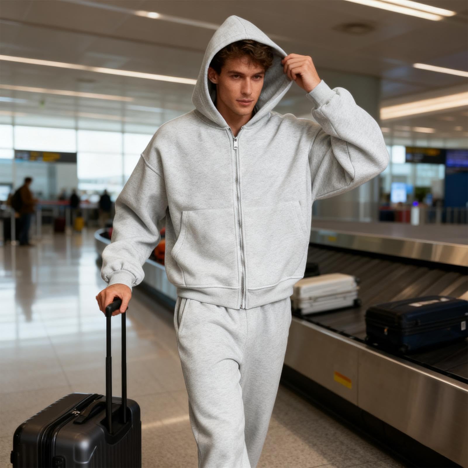 Generisch Felpa con cappuccio con zaino, leggera e comoda con design creativo, leggera felpa da viaggio | per viaggi professionali, escursioni, stile di vita, viaggi quotidiani, campus, attività