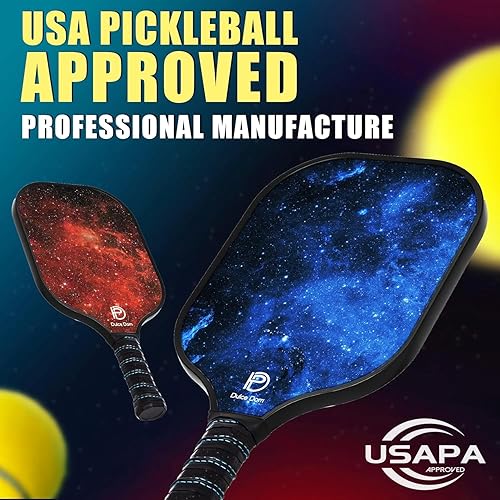 Miniatura 2 de DULCE DOM Palas de pickleball, juego de 24 de pickleball de fibra de vidriografito aprobadas por USAPA con palas de pickleball, 4 bolas de