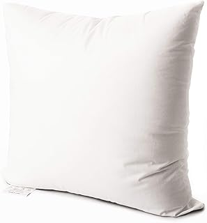 Edow Luxury Throw Pillow Insert, Soft Fluffy Down Alternative Polyester Square Form Decorative Pillow Insert,Sham Stuffer,Cotton Cover for Sofa, Couch,Bed and Car. (White, 18x18)