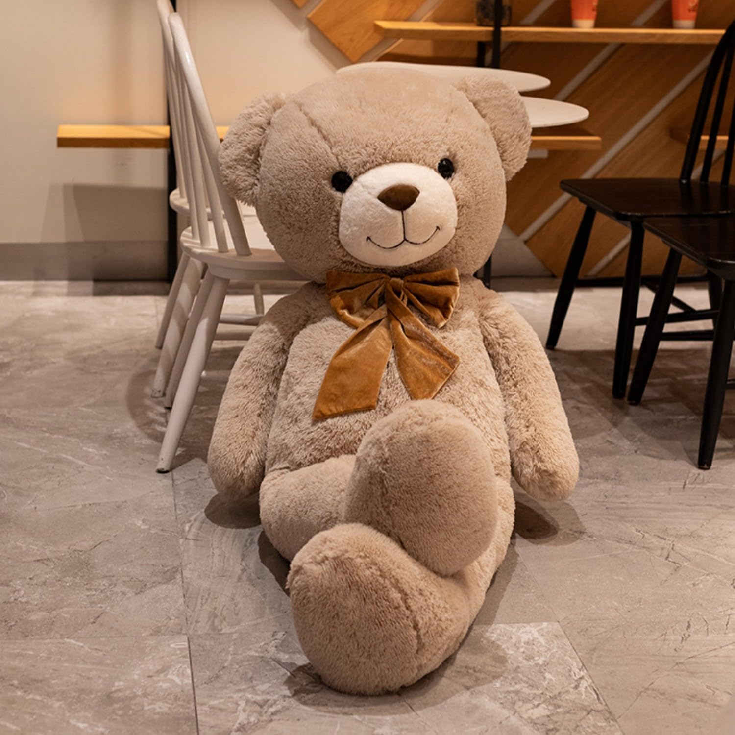 Riesen Teddy Teddybär Plüschtier großer Bär Kuscheltier Stofftier Valentinstag Geburtstag Geschenk für Freundin, Kinder, Khaki (120 cm,Khaki)