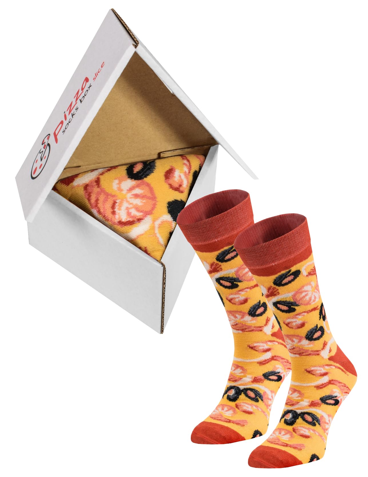 Rainbow SocksPizza Slice Box Socks - Slice - Seafood - Unisex - 1 Pair of Socks - Funny Gift Idea!