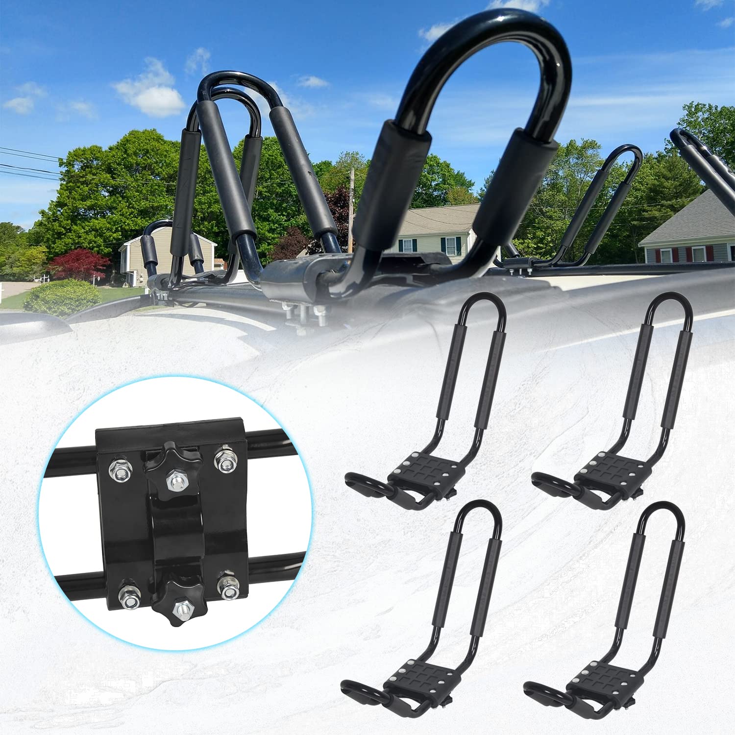 Buy ECOTRIC Kayak Roof Rack JBar Rack HD Universal Kayak Carrier
