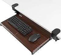 Vista 1 de VIVO Bandeja pequeña para teclado, extraíble debajo del escritorio con sistema de montaje de abrazadera C extra resistente, 20