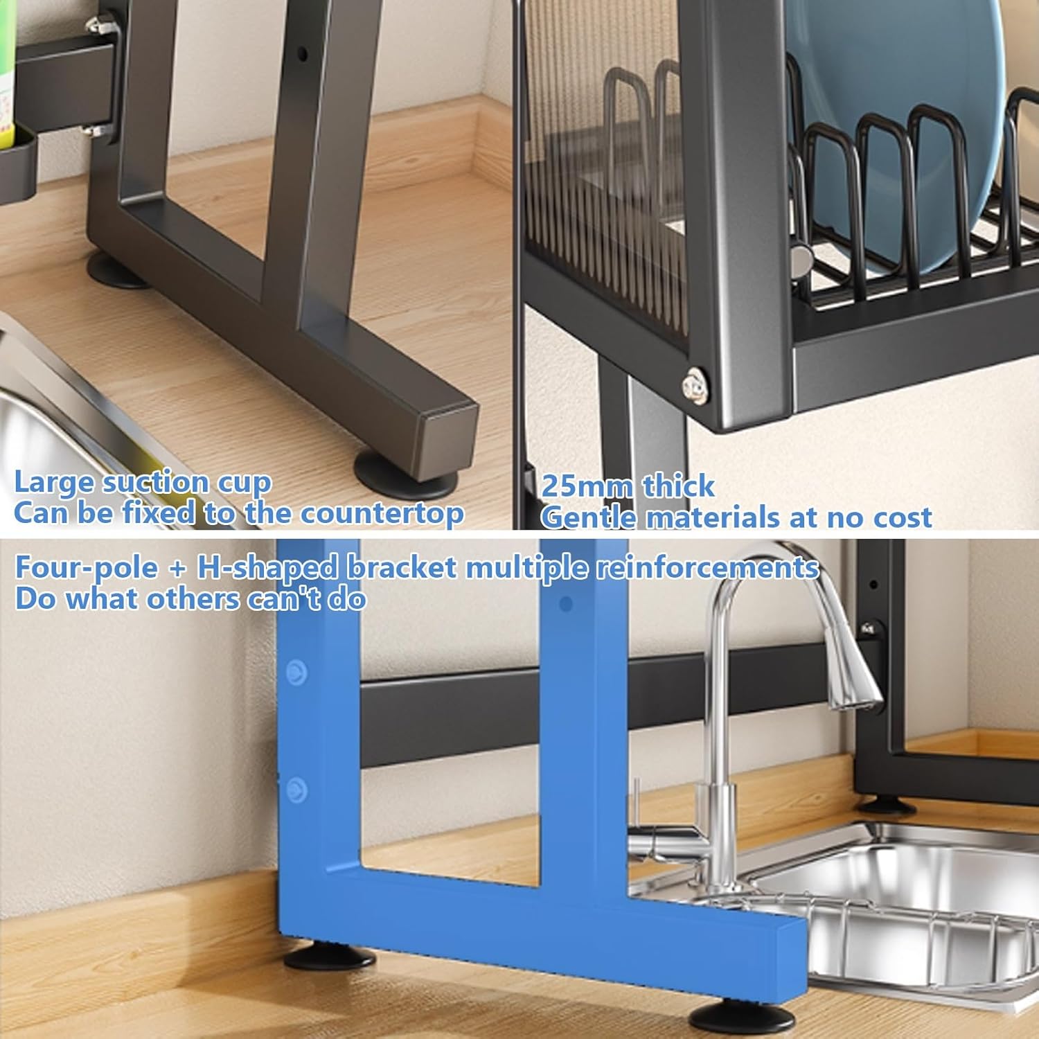 Dish Racks Kitchen Sink Rack countertop dustproof Rack Sink Above The Bowl Drain Rack Bowl and Dish Storage Rack,Over The Sink Dish Drying Rack,Drying Dish Rack(White,95cm/37.4in