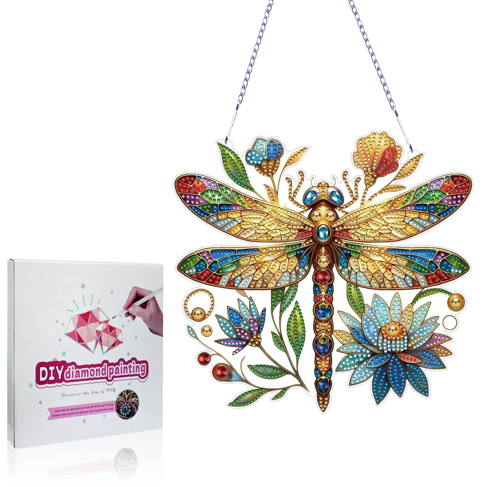 Amazon.com: Koikify Dragonfly Diamond Art Hanging Ornament Kit for