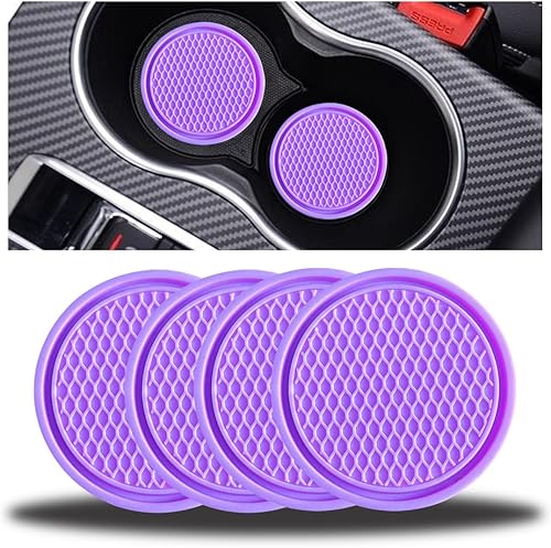 Miniatura 7 de zipelo Paquete de 4 posavasos para automóvil, 2.75 pulgadas, universales, antideslizantes, impermeables, para insertar tazas, tapete de silicona