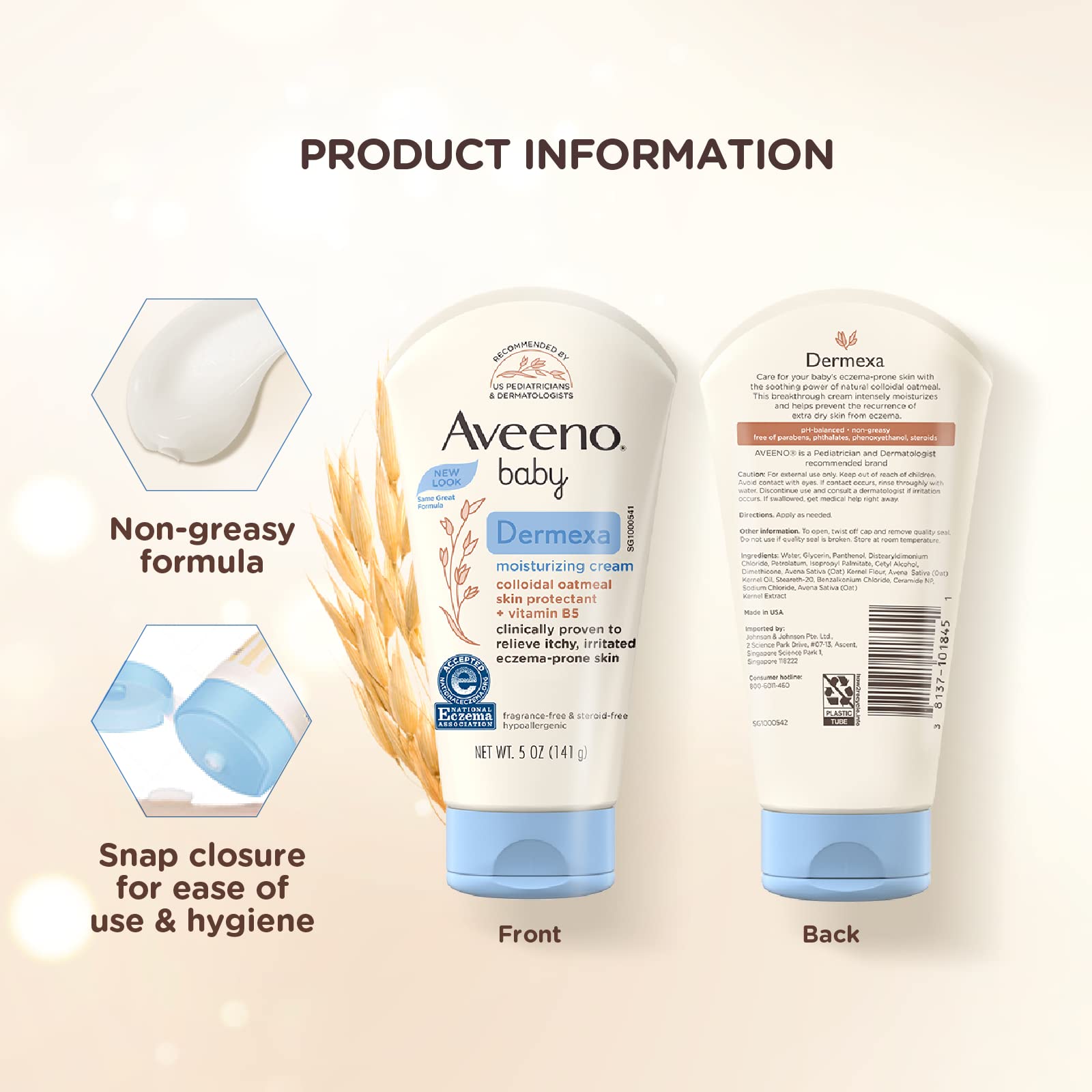 Aveeno Baby Eczema Therapy Moisturizing Cream, Natural Colloidal