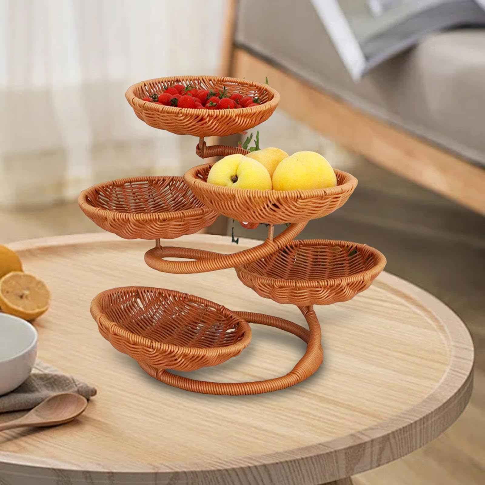 Recipiente para Almacenar Alimentos, Frutero Multiusos de Gran Capacidad, Bandeja para Servir, Expositor, Verduras, Cebollas, tal como se describe, Style a